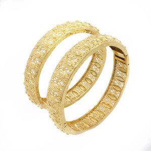 22k Real Gold Plated Ethiopian/Arabian Bangle, Openable INDIVIDUAL/WHOLESALE